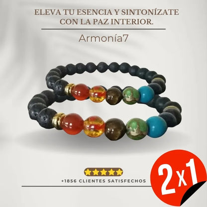 Pulsera 7 Chakras | Piedras de lava (Oferta 2x1)