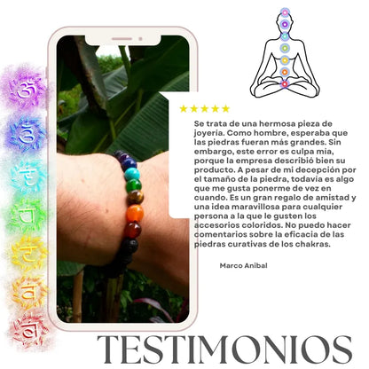 Pulsera 7 Chakras | Piedras de lava (Oferta 2x1)