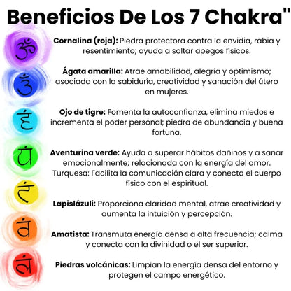 Pulsera 7 Chakras | Piedras de lava (Oferta 2x1)